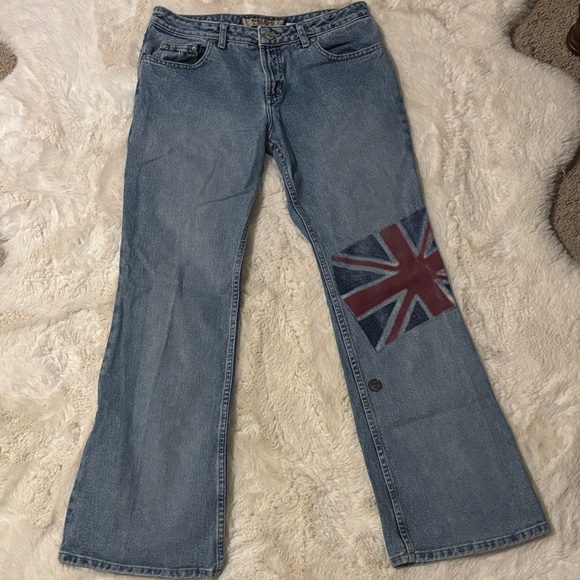 Paris Blues Denim - Paris Blues Flare Jeans with Union Jack Patch